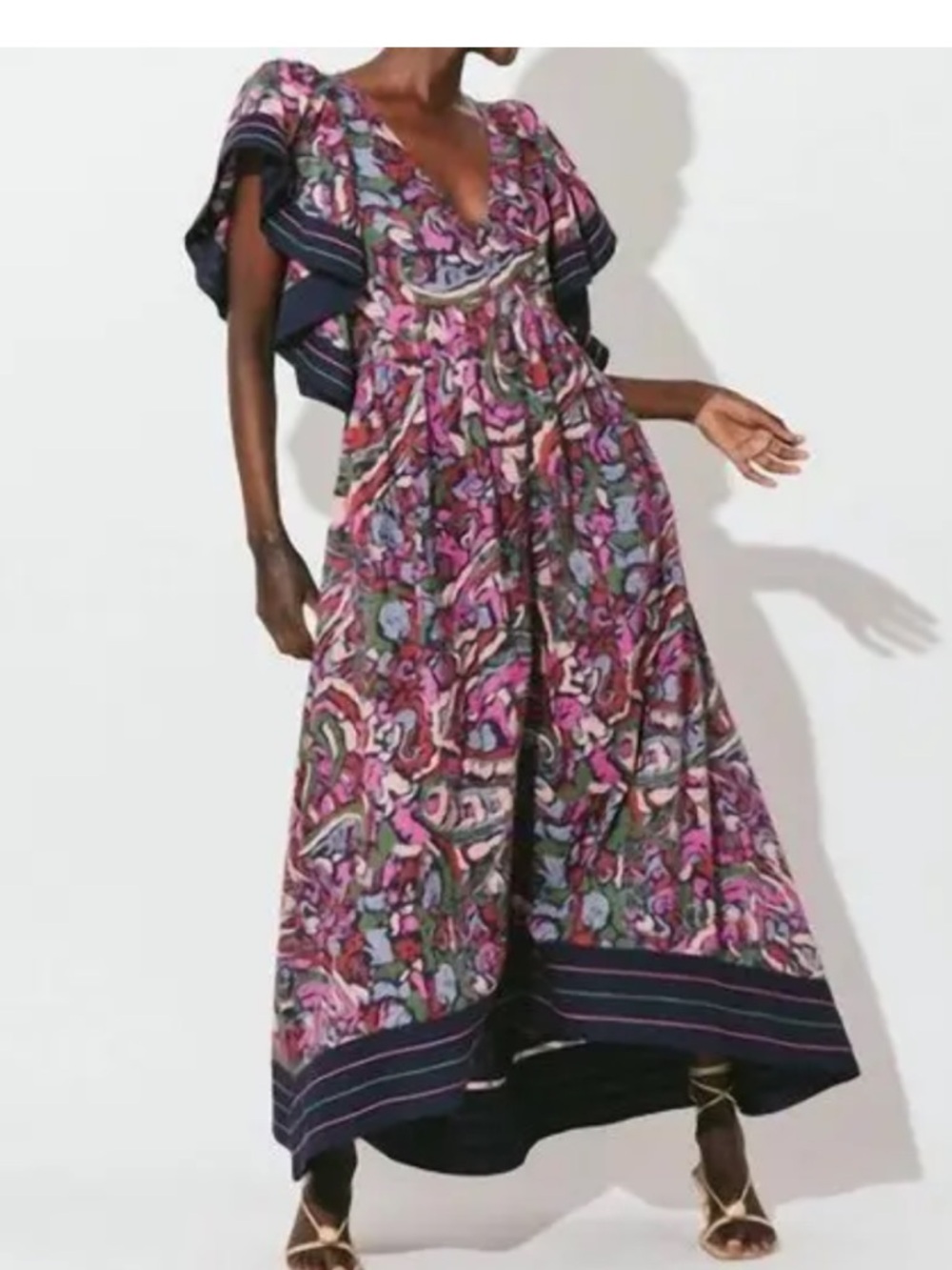Cleobella Floral Maxi Dress in Pink Multi